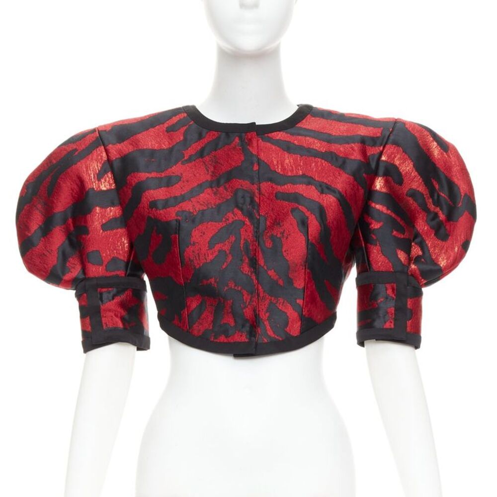 Dolce Gabbana Zebra Puff Sleeve Jacket